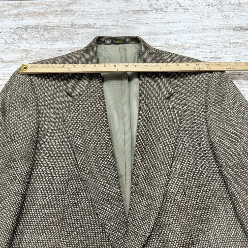 Vtg Oscar de‎ la Renta Mens Sport Coat Blazer 41R 100% Wool 2 Button Houndstooth